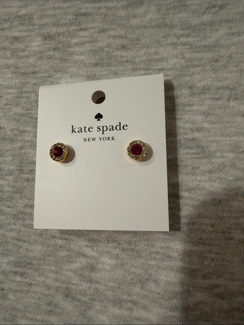 kate spade You're A Gem Fuchsia Pave Halo Studs/NWT